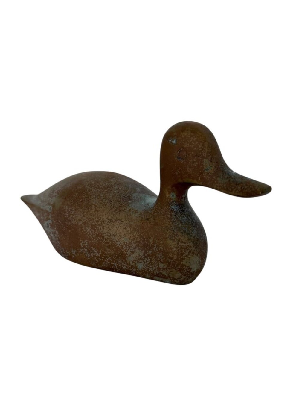 Vintage Solid Brass Duck Farmhouse Rustic Sculpture Figurine Statue Paperweight